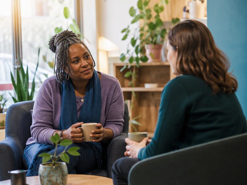 Supportive well-being conversation at a community centre